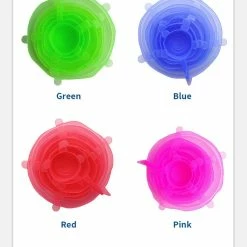 Vigor Reusable Food Grade 6 Pack Silicone Stretch Lids -Tools Verkaufsladen M00718157424128 2405084359