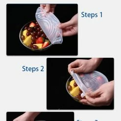 Vigor Reusable Food Grade 6 Pack Silicone Stretch Lids -Tools Verkaufsladen M00718157424128 2536651185