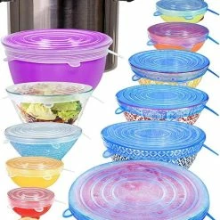 Vigor Reusable Food Grade 6 Pack Silicone Stretch Lids