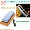 Vigor Pizza Cutter Rocker With Wooden Handles And Japanese Whetstone Knife Combo Pack -Tools Verkaufsladen M00718157426757 1661412417
