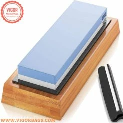 Vigor Pizza Cutter Rocker With Wooden Handles And Japanese Whetstone Knife Combo Pack -Tools Verkaufsladen M00718157426757 935407610