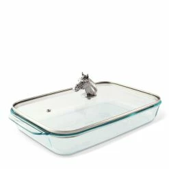 Arthur Court Designs Horse Head With Pyrex 3 Quart Baking Dish