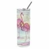 Caroline&apos;s Treasures 20 Oz Flamingos Double Walled Stainless Steel Skinny Tumbler