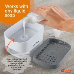 Cheer Collection Dish Soap Dispenser And Sponge Holder -Tools Verkaufsladen M00810026170966 758784519