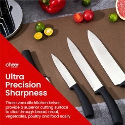 Cheer Collection F Knife Set (7 Piece) With Rotating Stand - Sharp Serrated And Standard Blades -Tools Verkaufsladen M00810026177927 39589755