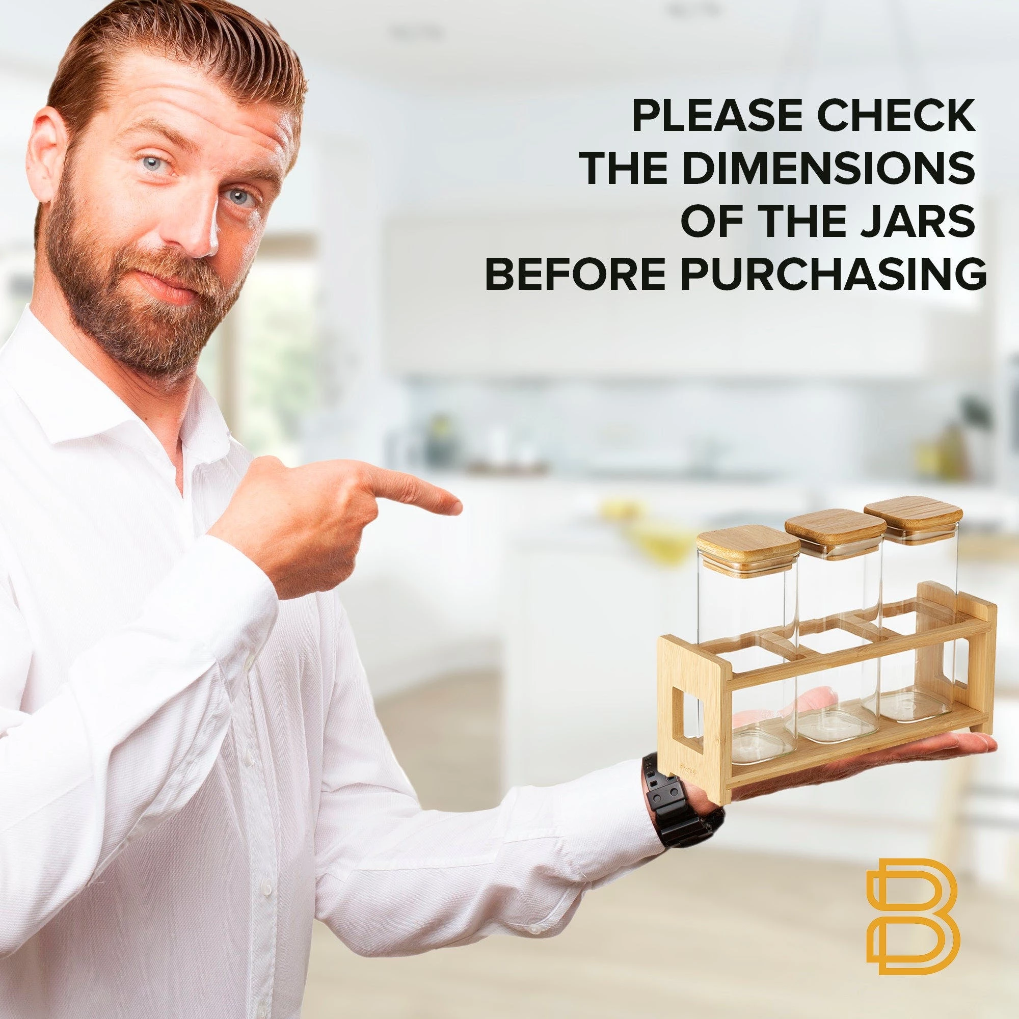 Cheer Collection Glass Mini Storage Jars With Bamboo Lids And Display Stand 7 Cheer Collection Glass Mini Storage Jars With Bamboo Lids And Display Stand – Bild 5