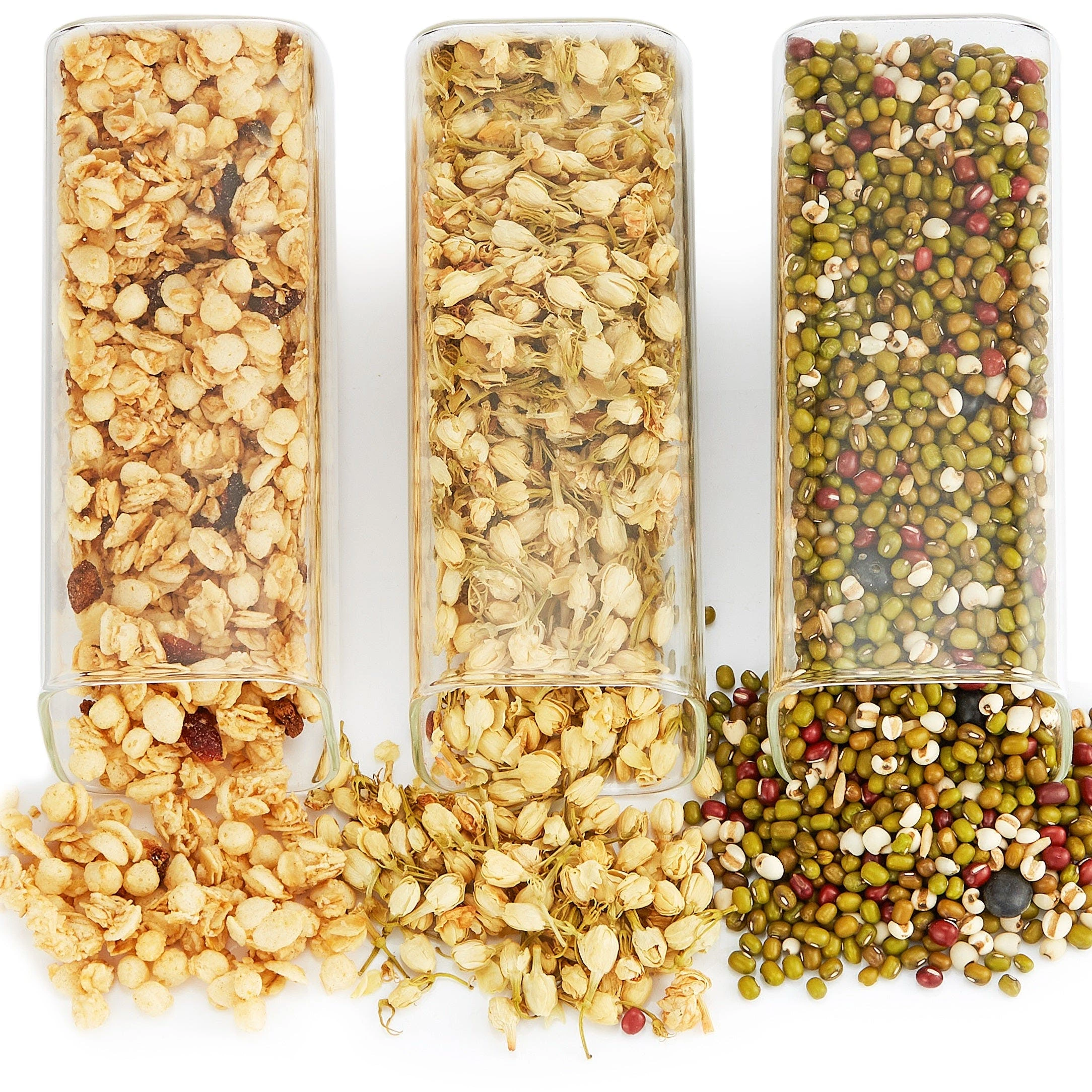 Cheer Collection Glass Mini Storage Jars With Bamboo Lids And Display Stand 9 Cheer Collection Glass Mini Storage Jars With Bamboo Lids And Display Stand – Bild 7