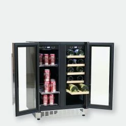Sunnydaze Decor L Zone Beverage Refrigerator With Chromed Wire And Wooden Shelves -Tools Verkaufsladen M00810047673385 273866325 scaled