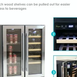 Sunnydaze Decor L Zone Beverage Refrigerator With Chromed Wire And Wooden Shelves -Tools Verkaufsladen M00810047673385 779006266 scaled