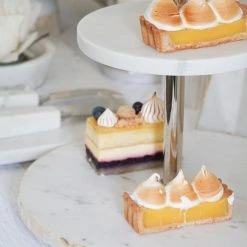 Anaya Home White Marble 2 Tier Cake Stand With Mother Of Pearl Inlay -Tools Verkaufsladen M00810048627899 1293356732 scaled