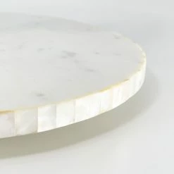 Anaya Home White Marble 2 Tier Cake Stand With Mother Of Pearl Inlay -Tools Verkaufsladen M00810048627899 1589283573 scaled