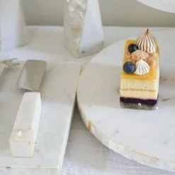 Anaya Home White Marble 2 Tier Cake Stand With Mother Of Pearl Inlay -Tools Verkaufsladen M00810048627899 296867151 scaled