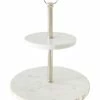 Anaya Home White Marble 2 Tier Cake Stand With Mother Of Pearl Inlay -Tools Verkaufsladen M00810048627899 3267524344 scaled