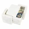 Anaya Home Rainbow Mother Of Pearl White Marble Coasters With Holder, Set Of 4 -Tools Verkaufsladen M00810048627981 1951316053 scaled