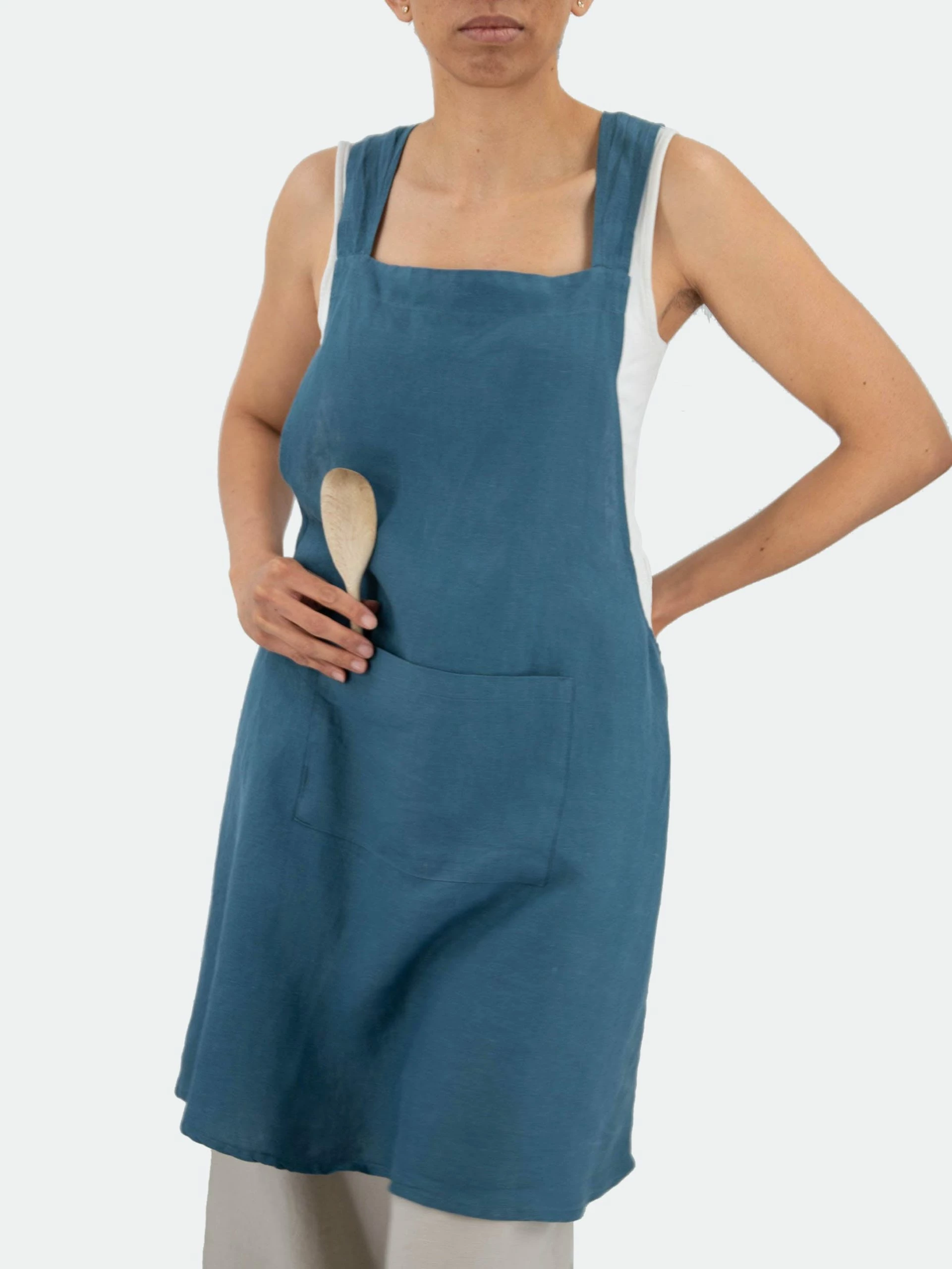 Sunday Morning Nishi Cross-Back Linen Apron 3 Sunday Morning Nishi Cross-Back Linen Apron