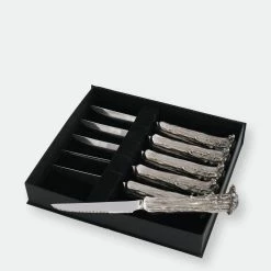 Vagabond House Pewter Antler Steak Knife Set