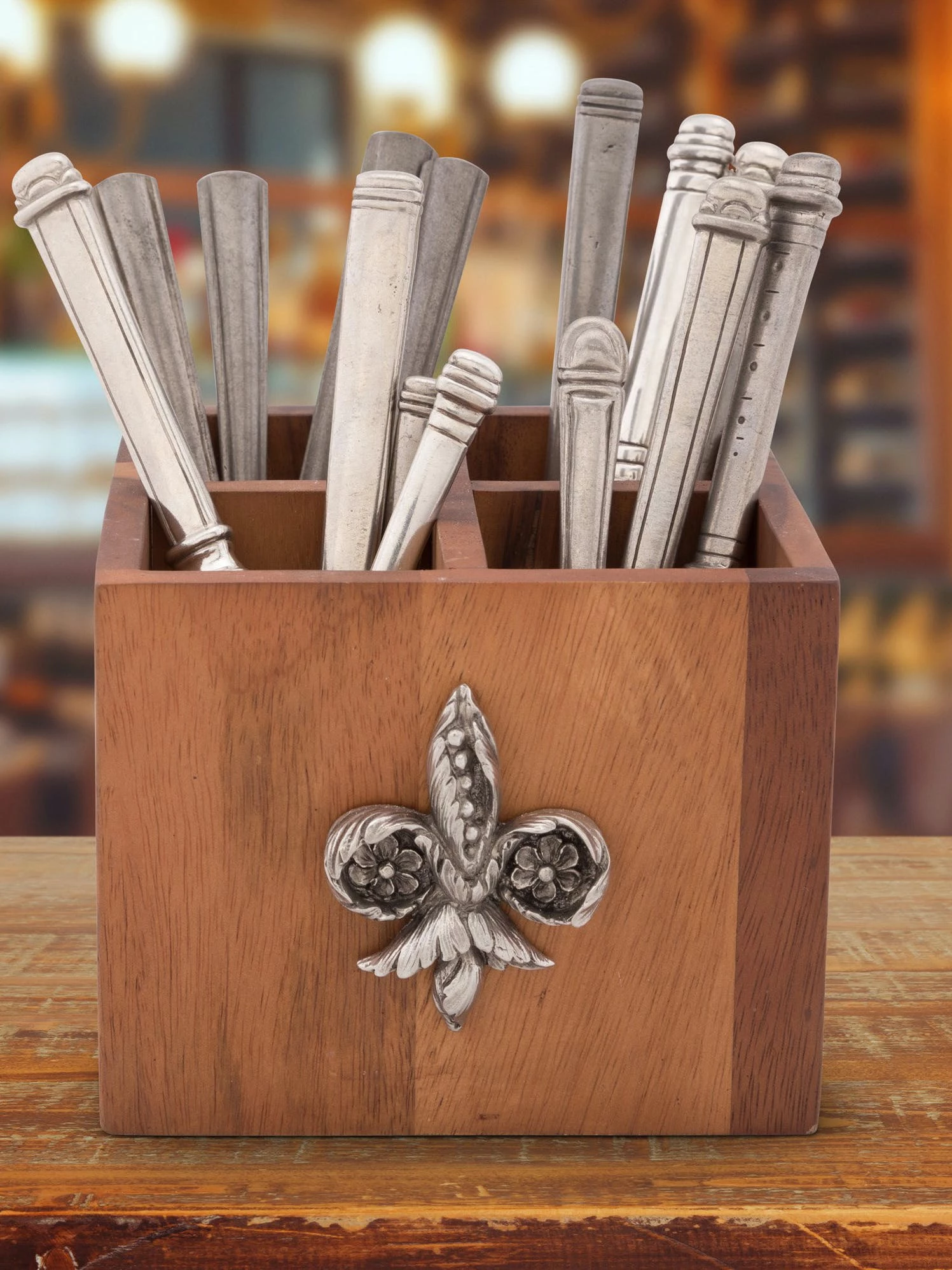 Vagabond House Fleur De Lis Flatware Caddy 3 Vagabond House Fleur De Lis Flatware Caddy