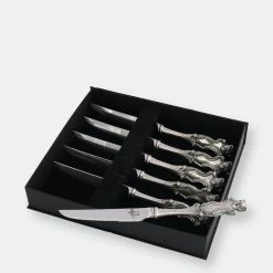 Vagabond House Pewter Bear Steak Knives Set