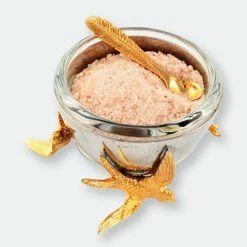 Vagabond House Flying Bird Gold Salt Cellar With Spoon