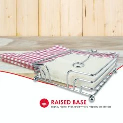 Home Basics Chrome Plated Steel Flat Napkin Holder With Weighted Pivoted Arm -Tools Verkaufsladen M00886466453921 3855227657