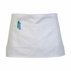 Absolute Apparel Dults Workwear Waist Apron With Pocket (Pack Of 2) (White) (One Size)