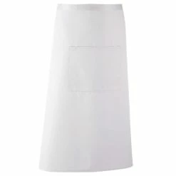 Premier® Premier Unisex Colours Bar Apron / Workwear (Long Continental Style) (Pack Of 2) (White) (One Size)
