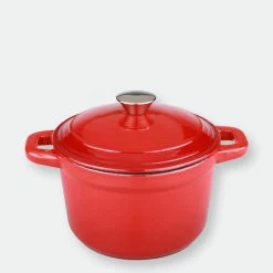 BergHOFF Neo 7QT Cast Iron Round Covered Dutch Oven, Red