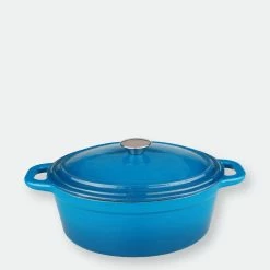 BergHOFF Neo 8QT Cast Iron Covered Casserole Blue