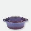 BergHOFF Neo 8QT Cast Iron Oval Covered Casserole, Purple