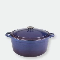 BergHOFF Neo 5QT Cast Iron Oval Covered Casserole, Purple
