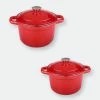 BergHOFF Neo 4PC Cast Iron Set: 3QT Covered Stockpot & 7QT Covered Stockpot, Red -Tools Verkaufsladen M05413821034973 2239749719 scaled