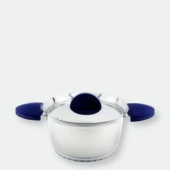 BergHOFF Stacca 7" Stainless Steel Covered Casserole, Blue