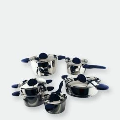 BergHOFF Stacca SS 11 Pieces Cookware Set, Blue