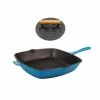 BergHOFF Neo 2Pc Cast Iron Set, 11" Grill Pan & With Slotted Steak Press - Blue -Tools Verkaufsladen M05413821051826 3339131919