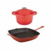 BergHOFF Neo 3Pc Cast Iron Set, 3Qt Covered Dutch Oven & 11" Grill Pan - Orange 2 BergHOFF Neo 3Pc Cast Iron Set, 3Qt Covered Dutch Oven & 11" Grill Pan - Orange -Tools Verkaufsladen M05413821053820 1773739994