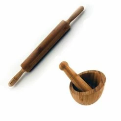 BergHOFF Bamboo Rolling Pin & Garlic Bowl 2pc