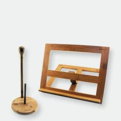 BergHOFF Bamboo Utility Set 2pc (Cookbook Holder & Paper Towel Holder)