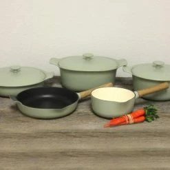BergHOFF Ron 8pc Cast Iron Cookware Set, Green -Tools Verkaufsladen M05413821066226 1201333119