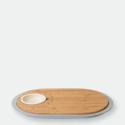 BergHOFF Leo 15.25" 2-sided Tapas Cutting Board With Tray, Gray