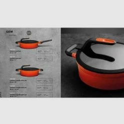 BergHOFF GEM Cast Alum NS 9.5" Cov Sauté Pan , Caribbean Red -Tools Verkaufsladen M05413821076645 827261431