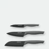 BergHOFF Essentials Ergo 3Pc Stainless Steel Knife Set With Sleeves: 4" Paring, 5" Chef & 5.5" Santoku -Tools Verkaufsladen M05413821078960 3558306623 scaled