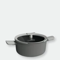 BergHOFF Leo 10" Non-Stick Covered Stockpot, 4.6 QT, Grey