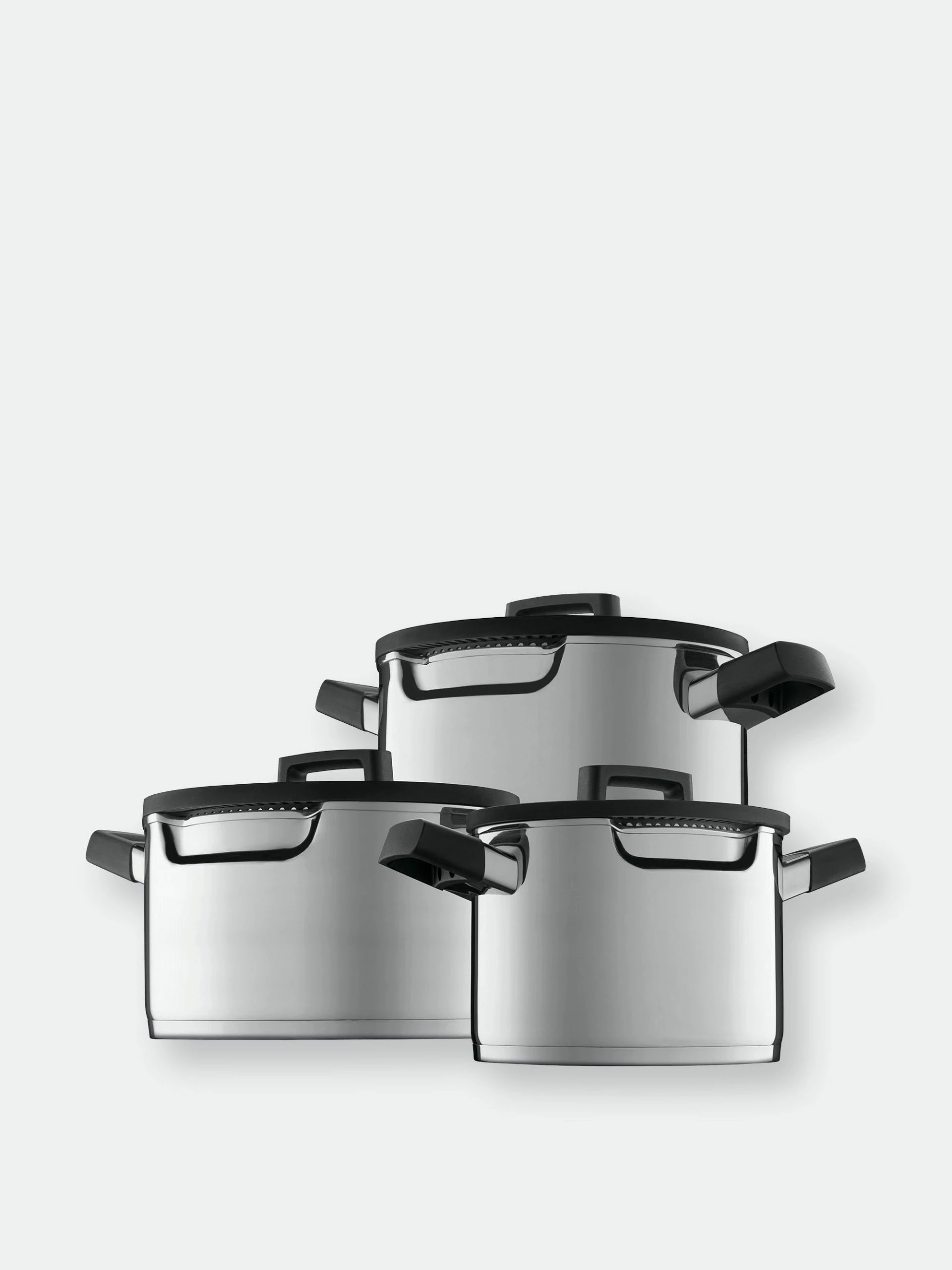 BergHOFF GEM 6Pc Downdraft 18/10 Stainless Steel Cookware Set, Black Handles 3 BergHOFF GEM 6Pc Downdraft 18/10 Stainless Steel Cookware Set, Black Handles