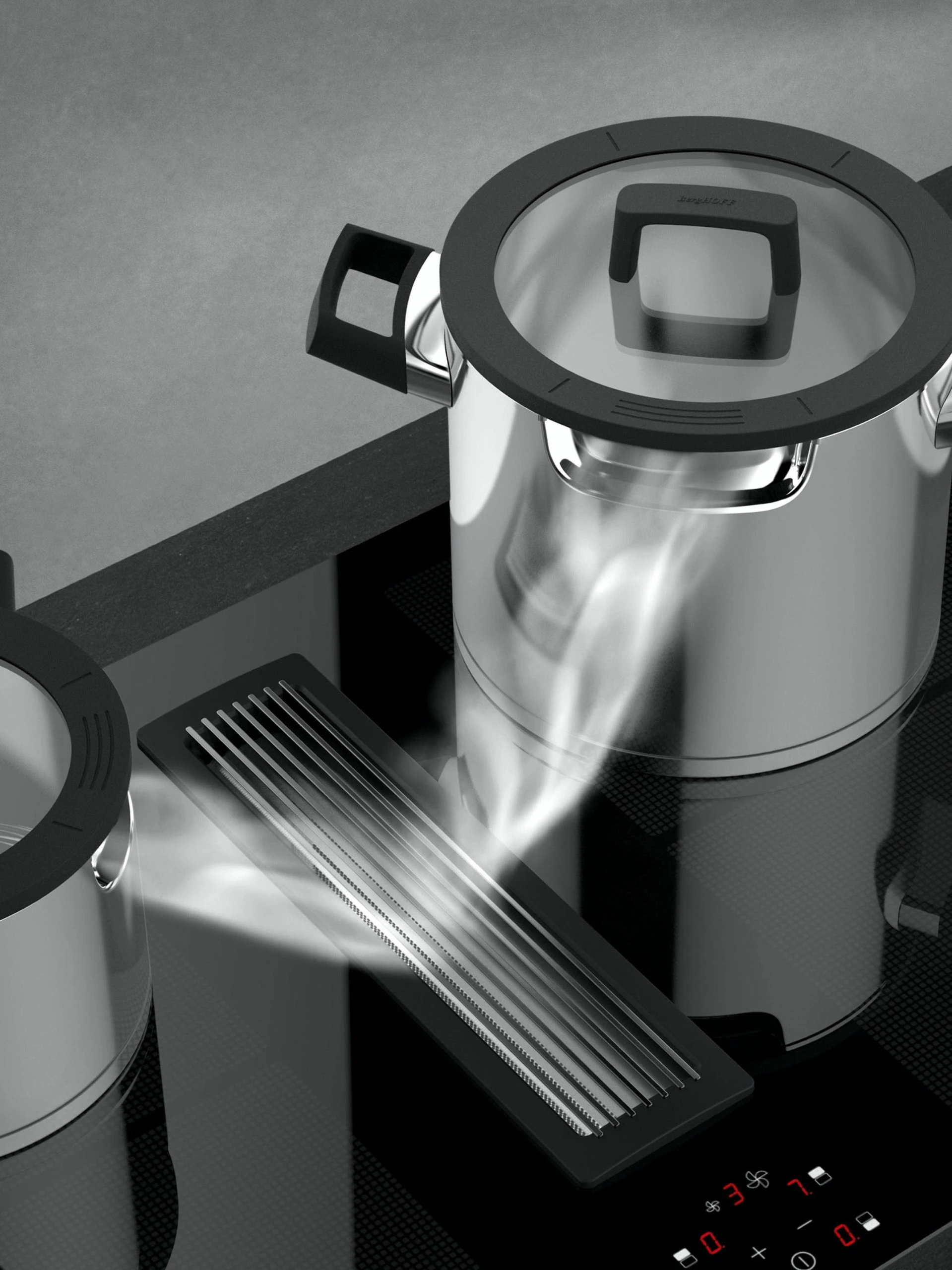 BergHOFF GEM 6Pc Downdraft 18/10 Stainless Steel Cookware Set, Black Handles 6 BergHOFF GEM 6Pc Downdraft 18/10 Stainless Steel Cookware Set, Black Handles – Bild 4