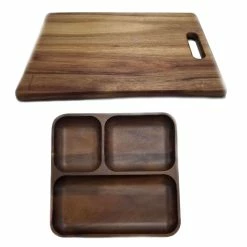 BergHOFF Acacia Wood 2Pc Cutting Board & Tray Set