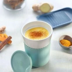 BergHOFF Leo 11.16oz Porcelain Travel Mug, Green, Set Of 2 -Tools Verkaufsladen M05413821325262 1794122681 scaled