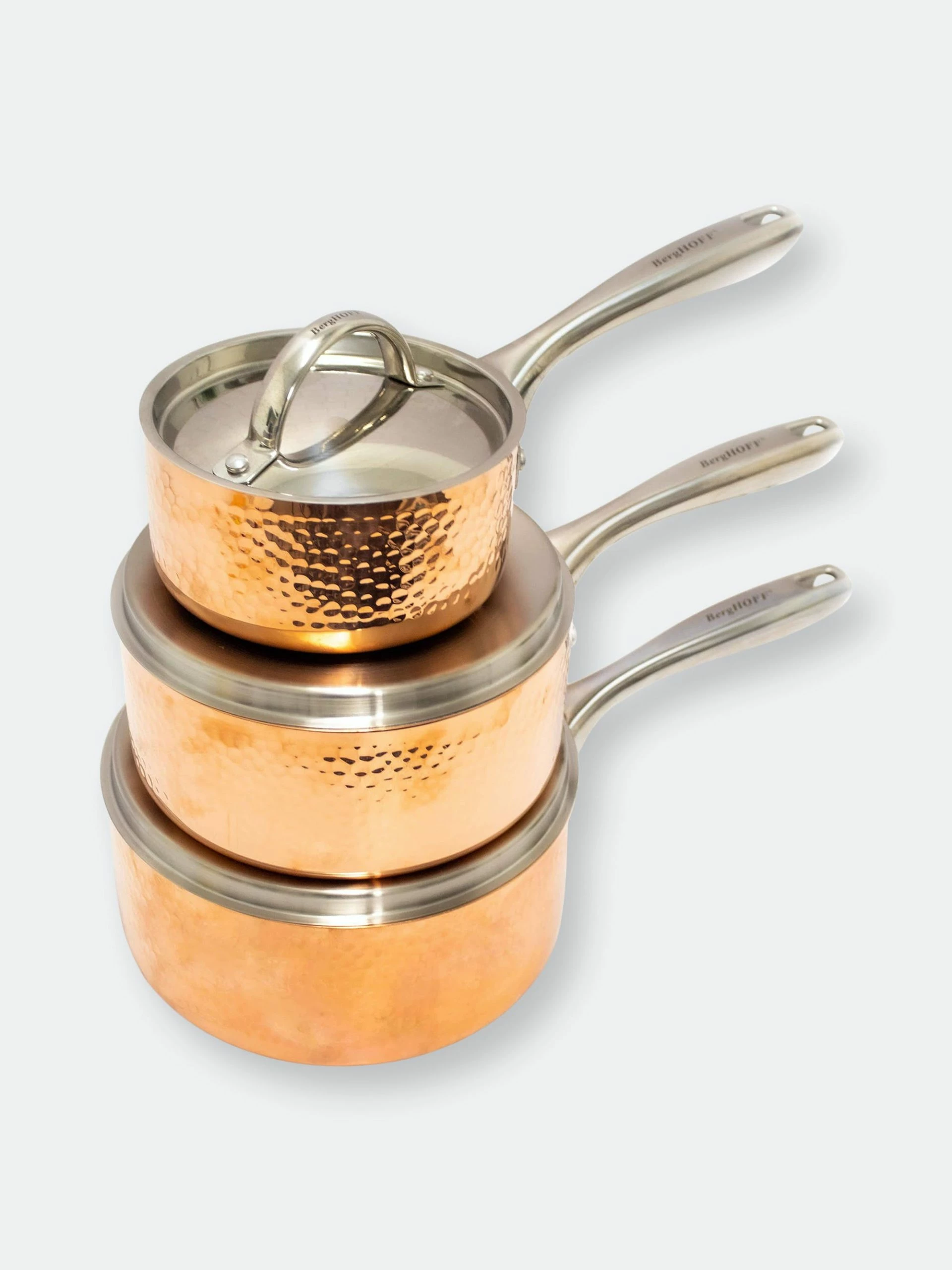 Berghoff Copper Tri-Ply 1 Qt. Covered Saucepan, Hammered 4 Berghoff Copper Tri-Ply 1 Qt. Covered Saucepan, Hammered – Bild 2