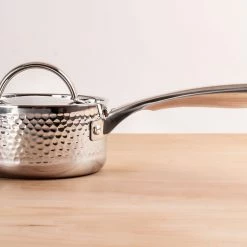 BergHOFF Vintage Tri-Ply Stainless Steel 7" Covered Saucepan, Hammered, 2 Qt -Tools Verkaufsladen M05413821333465 1275458245 scaled