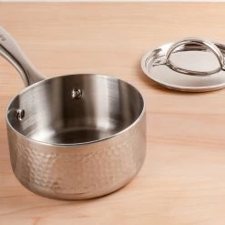 BergHOFF Vintage Tri-Ply Stainless Steel 7" Covered Saucepan, Hammered, 2 Qt -Tools Verkaufsladen M05413821333465 3592094521 scaled