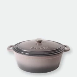 BergHOFF Neo 8qt Cast Iron Oval Covered Dutch Oven, Oyster